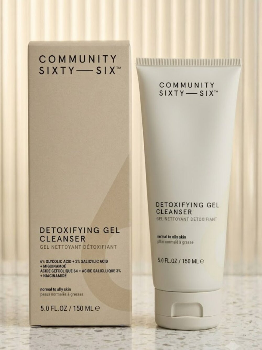 Community Sixty-Six Detoxifying AHA/BHA Gel Cleanser 5oz NEW in box